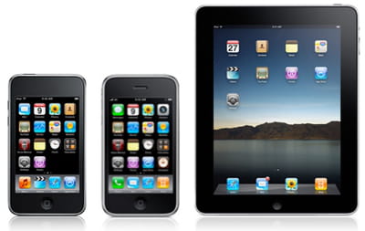 l'ipod touch, l'iphone et l'ipad n'offrent pas les mêmes caractéristiques