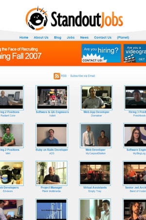 capture d'écran de l'ancien site de standout jobs.