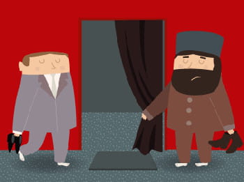 enlever vos chaussure en entrant chez un partenaire russe.