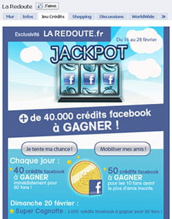 la redoute propose de gagner des facebook credits