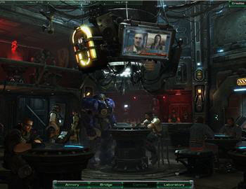 le pont du vaisseau amiral de jim raynor où se déroule vos briefings et