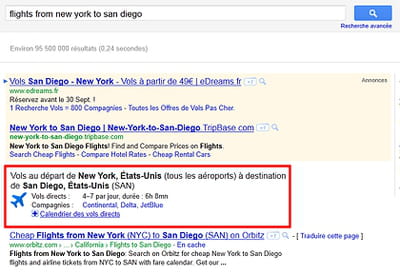 google flight search