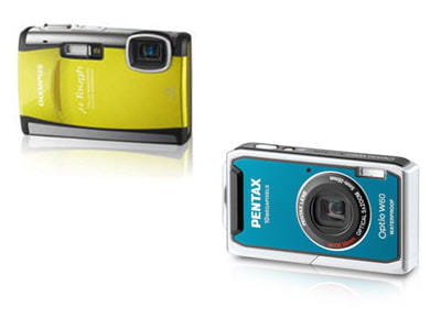 olympus mju tough 6000 citron et pentax optio w60 bleu océan