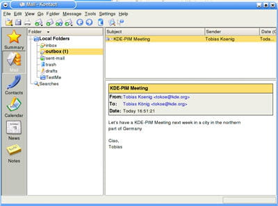 un client de messagerie sous kde
