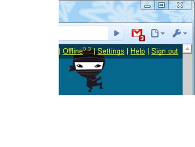 copie d'écran illustrant un nouveau mail signalé par l'application.