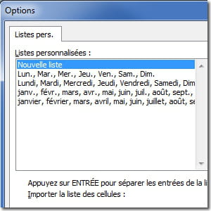 créer des listes personnalisées.