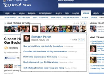 les américains peuvent imbriquer les contenus de yahoo! et facebook.