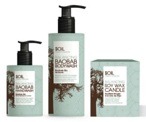 gamme nourrissante au baobab soil organics, à partir de 14,90 euros.