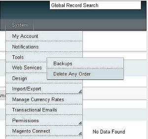 deleteanyorder permet de supprimer des commandes facturées du back office. son