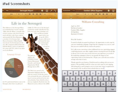 l'application pages a été transposé sur les principales plates-formes d'apple.