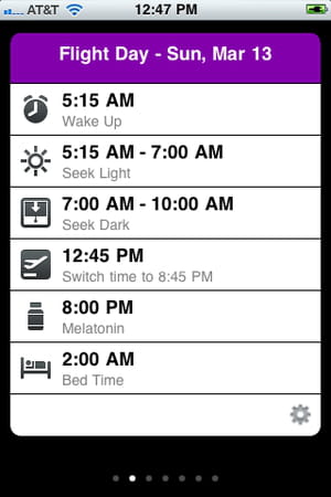 jetlaggenie aide à annihiler rapidement les effets du décalage horaire.