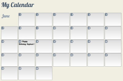 un calendrier en css