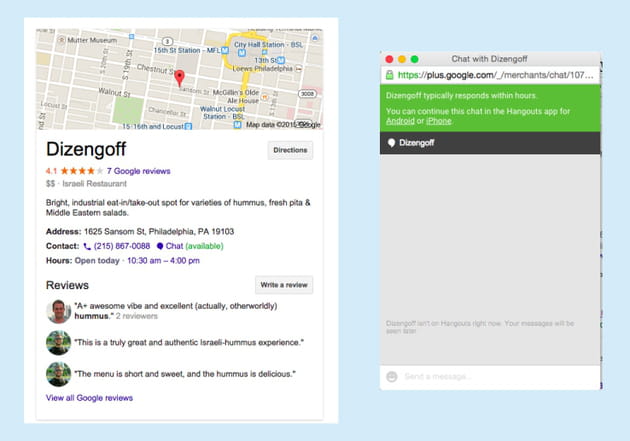 google places chat