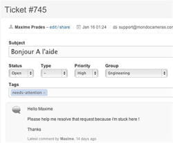 zendesk permet de taguer les tickets en fonction de la criticité des demandes