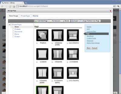 la gestion des layouts sous liferay.