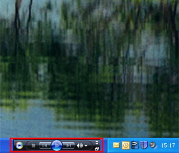 capture d'écran de la barre des tâches windows avec windows media player