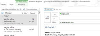 outlook 2013 permet de répondre à un mail rapidement, sans ouvrir de nouvelle