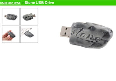 la clé usb en forme de pierre.