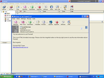 l'interface sobre de foxmail