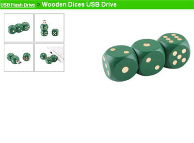 le wooden dices usb drive