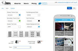 ideapress dispose d'une configurateur d'app mobile.