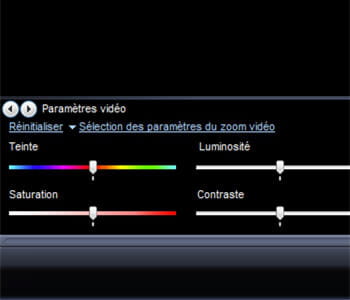 les options de réglages des paramètres d'un fichier vidéo.