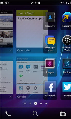 le blackberry 10 propose une interface graphique visuellement moderne et