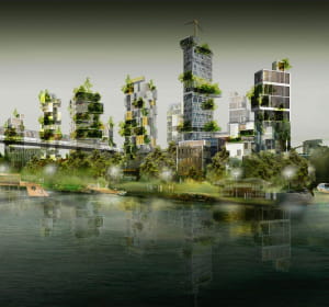 le projet de tours végétalisées de roland castro pour le grand paris.