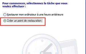l'utilitaire servant à créer des points de sauvegarde et à restaurer un point