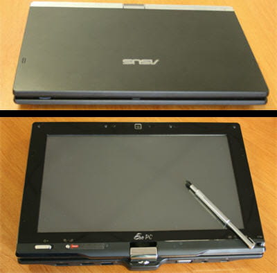 l'eee pc fermé et en position tablette tactile