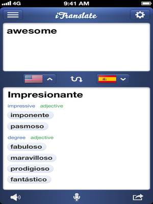 terminés les dictionnaires de voyage, l'application itranslate fonctionne par