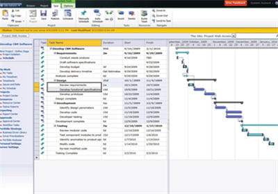 la solution microsoft project server 2010 intègre le ruban d'office 2007 et 2010