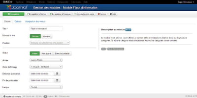 exemple de définition d'une position à un module sous joomla.