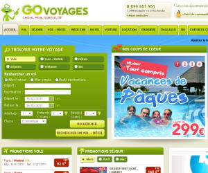 capture d'écran de govoyages.com