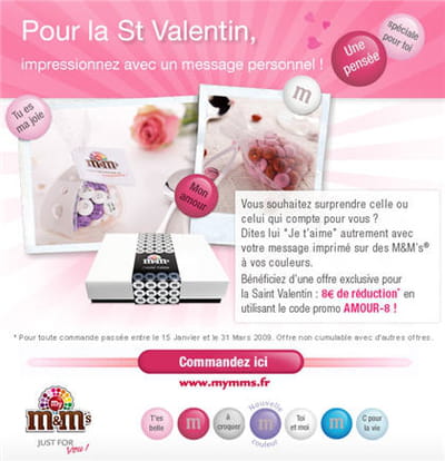 la campagne saint-valentin de m&m's