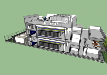 plan en 3d du futur data center de choreus datacenters, qui met en œuvre une