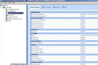 la console de gestion de res software.