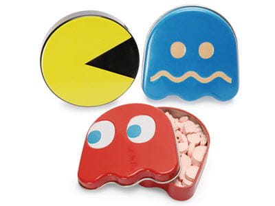 des bonbons dans un emballage pacman du plus bel effet.