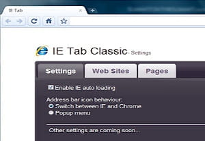 equivalente d'ie tab, l'extension chrome ie tab classic permet également