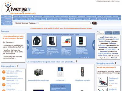 la page d'accueil de twenga