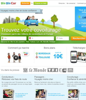 blablacar, site de covoiturage.