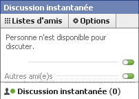 copie d'écran de la messagerie instantanée de facebook.