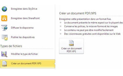 le passage au format pdf.