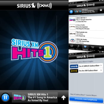 captures d'écran de sirius xm