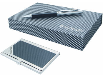 un coffret cadeau stylo et porte-cartes chic et pratique.