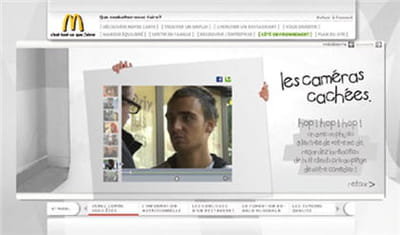 exemple de caméra cahchée diffusée sur le site mcdonalds.fr