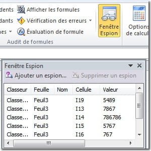 garder un œil sur une autre feuille.
