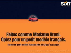 le loueur de voiture sixt s'est construit une image de marque via ses publicités