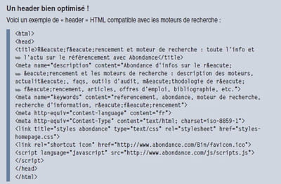 un header optimisé