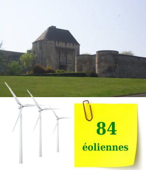 la basse-normandie compte 84 éoliennes.